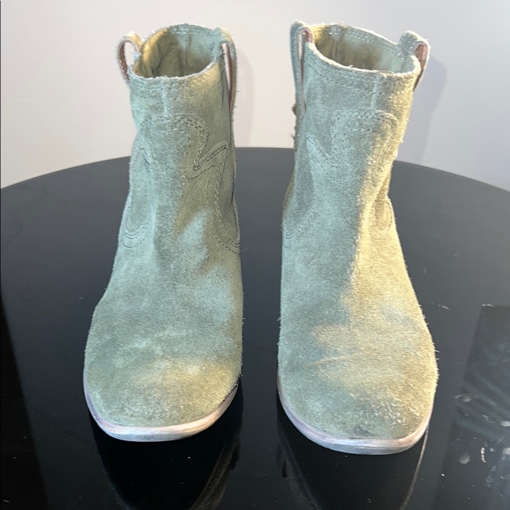 Lucky Brand Green Ankle Boots with Suede Finish - Picture 6 of 12